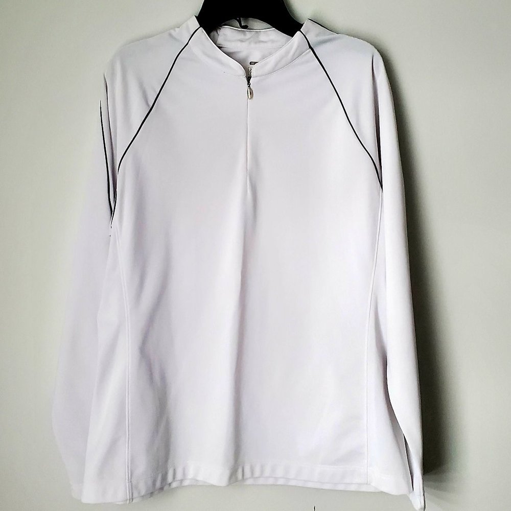 LOPEZ Women's Golf Shirt Long Sleeve Zip Up Pullover Performance Activewear MED